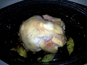 Brined Hen in Roast Pan